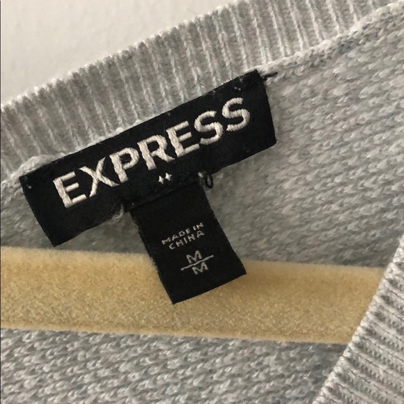 Express V neck Sweater in Gray - Picture 4 of 4